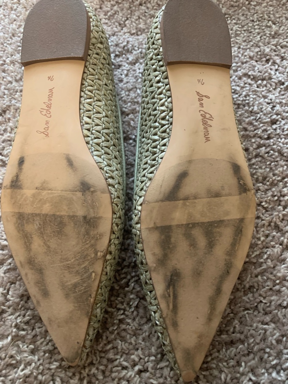 Sam Edelman Woven Pointed Flats in Sage Green - Picture 5 of 5